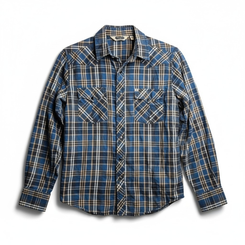 Salt Valley Western Plaid Pearl Snap Shirt